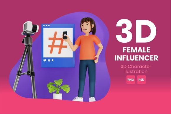 Download Female Influencer 3D Character - Premium Resources