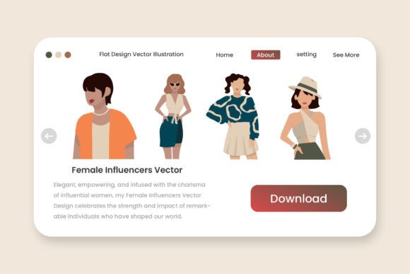 Download Female Influencer Vector - Illustration - Influencer Collection