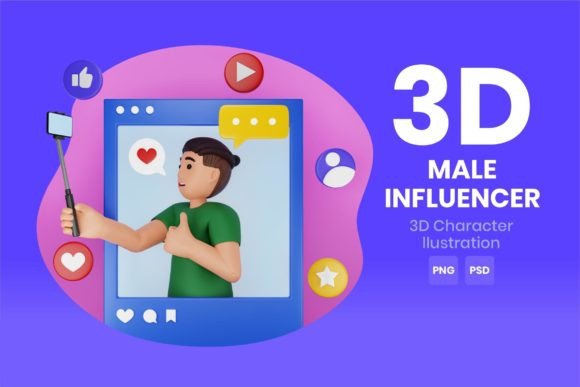 Download Male Influencer 3D Character - Premium Resources