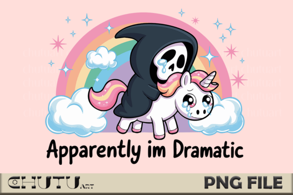 Download Dramatic Reaper Unicorn PNG - Kawaii Art - Dramatic Collection